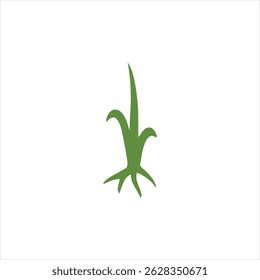 Green Plant Illustration with Roots for Eco Friendly Design, vector Icon for Sustainability and Nature