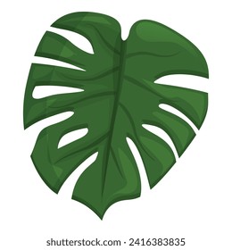 Green plant leaf icon cartoon vector. Residence tropical. Leafage single