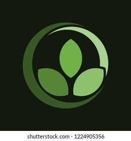 green plant leaf simple logo vector design illustration