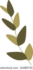 Green plant leaf stem vector illustration