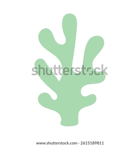 A green plant with a leafy stem. The stem is thin and the leaves are long and thin