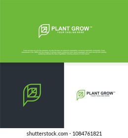 Green plant logo design.