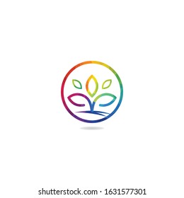 Green plant logo design. Abstract organic element vector design. Ecology Happy life Logotype concept icon.	