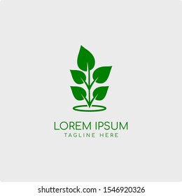 Green Plant Logo Design Vector Template