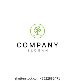 green plant logo template vector design