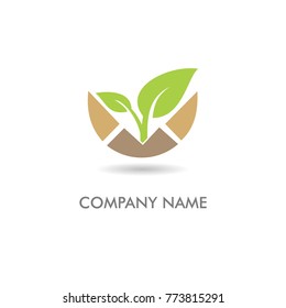 green plant organic nature logo