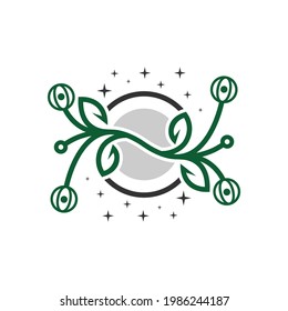green plant outline logo design