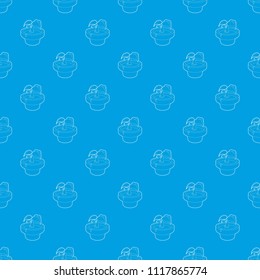 Green plant pattern vector seamless blue repeat for any use