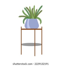 Green plant in pot cartoon vector. Potted decorative houseplants for interior design. Decoration, gardening, floral vector, isolated on white background