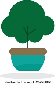 green plant in plant pot graphic vector