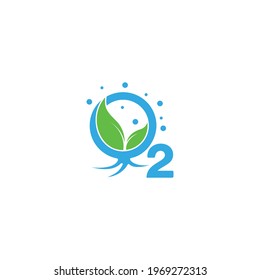 green plant root o2 oxygen nature symbol logo vector