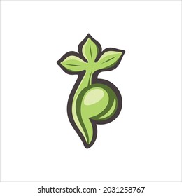 Logotipo del vector de muestreo de la planta verde