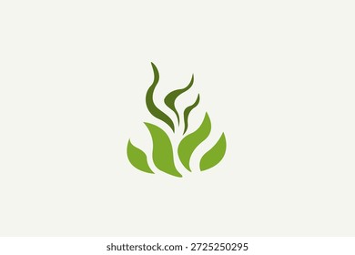 Planta verde logotipo único simple 
