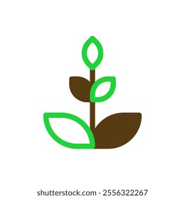 Green plant sprout icon. Concept of growth, new life, and ecology.