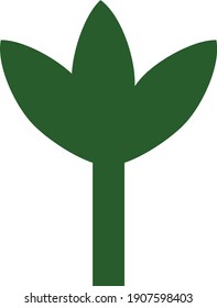Green plant sprout with leaves concept icon