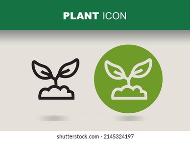 Green Plant Vector Icon Design