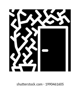 green plant wall design interior glyph icon vector. green plant wall design interior sign. isolated contour symbol black illustration