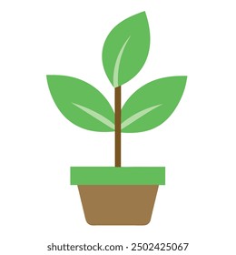 green plant,art and illustrator.in white background.vector design. with plant pot