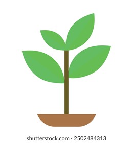 green plant,art and illustrator.in white background.vector design. with plant pot