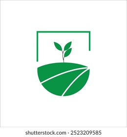 ÍCONE DE PLANTAÇÃO VERDE VETOR ILUSTRAÇÃO SÍMBOLO DESIGN