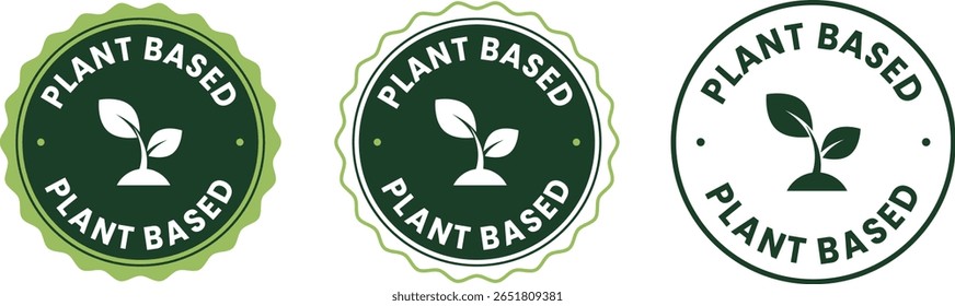 Green plant-based icon design – vector label for natural, vegan, and organic ingredients used in eco food, cosmetics, and sustainable packaging branding.