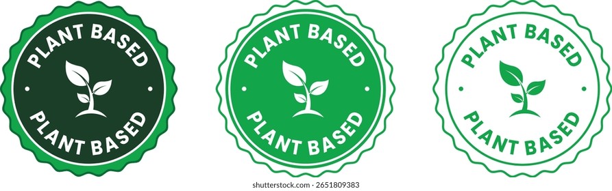 Green plant-based icon design – vector label for natural, vegan, and organic ingredients used in eco food, cosmetics, and sustainable packaging branding.