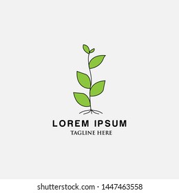 Green Plant,Leaf Flower Nature logo design