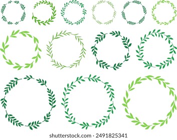 Green plants circular ring frame set