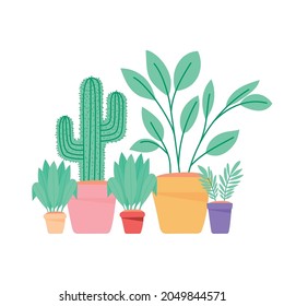green plants group over white