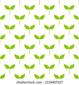 Green plants seedlings seamless pattern. Vector illustration.