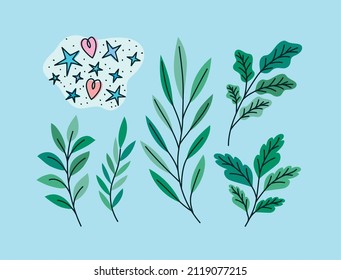 green plants stems with leaves