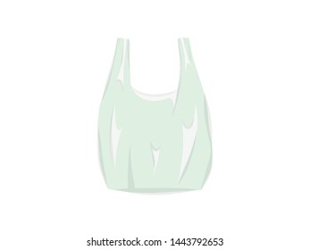Green plastic bag design element vector isolated on white background