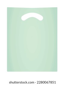 Bolsa verde de plástico. ilustración vectorial