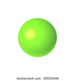 green plastic ball on a white background