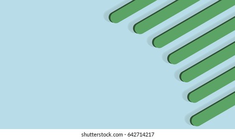 Green plastic comb on a blue background.