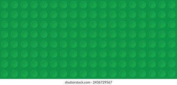 Green plastic construction plate. Perfect vector background of closeup gloss plastic construction block.