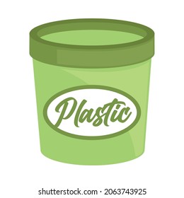 green plastic container reusable icon
