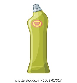 Green plastic detergent bottle standing up, suggesting its use for cleaning and household tasks