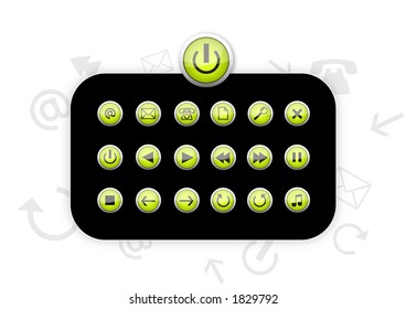 Green Plastic Icons - Vector