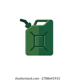 Green plastic jerry can gasoline container icon.