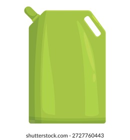 Bidón de plástico verde con asa y tapa, ideal para almacenar y transportar líquidos