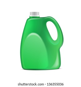 Green Plastic Jug On White Background Isolated. Ready For Your Design. Product Packing Vector EPS10