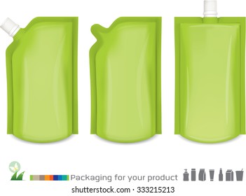 green plastic packaging ready for your design. isolated over white