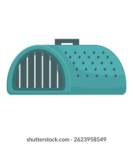 Green plastic pet carrier ensuring safe and comfortable transportation for small animals