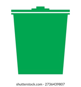 A green plastic waste bin container