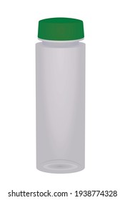 Green plastic water bottle. vector