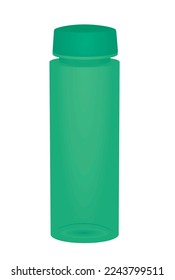 Green plastic water bottle. vector