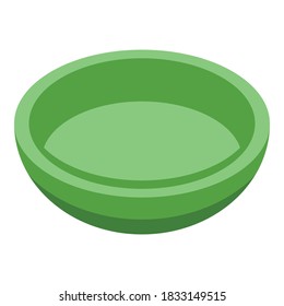 Icono de placa verde. Isométrico del icono del vector de placa verde para el diseño web aislado en fondo blanco