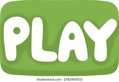 Green play button clipart on transparent background