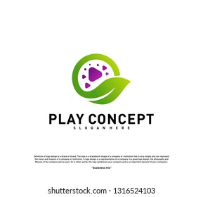 Green Play logo design concept. Nature Play logo vector template. Symbol icon